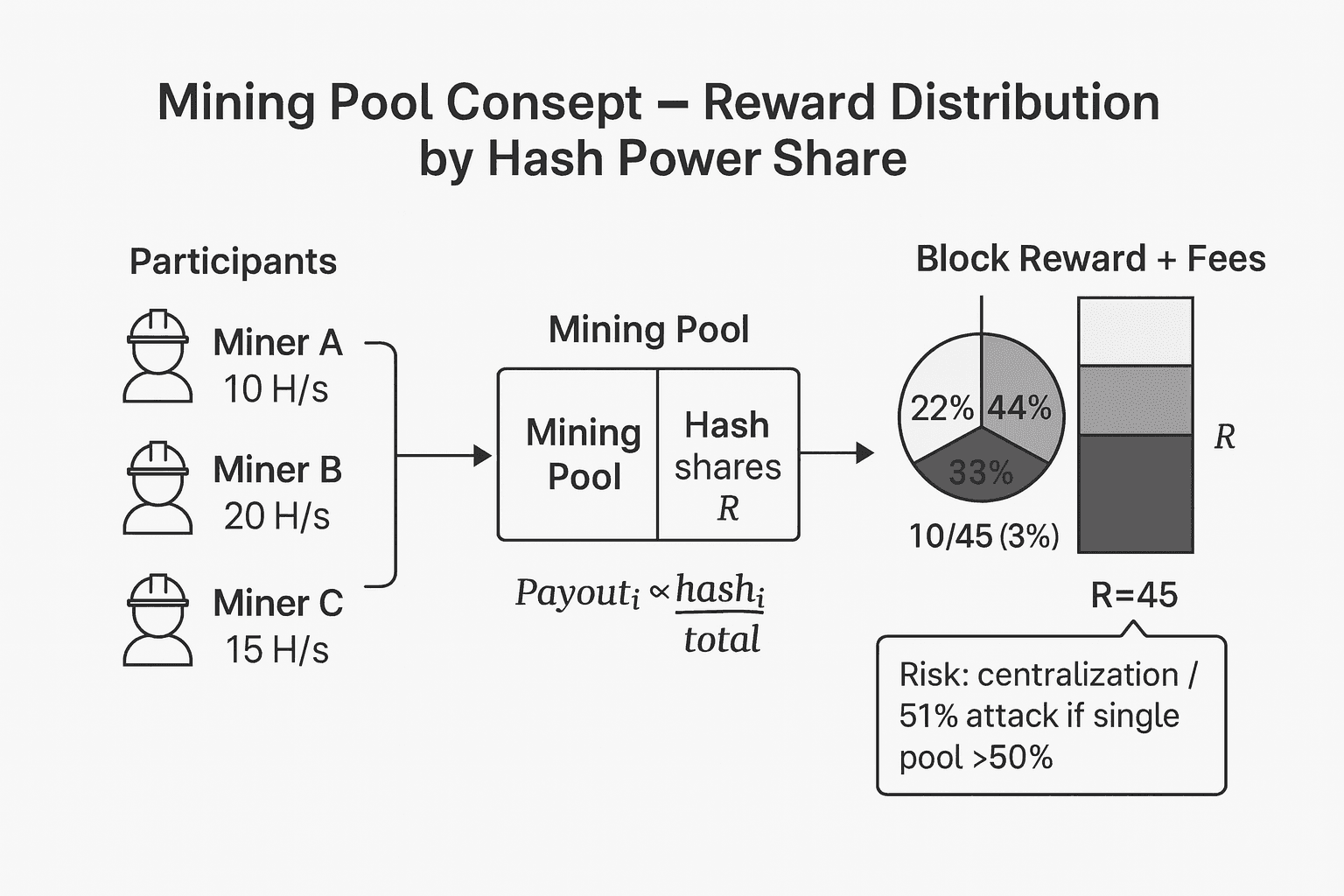 채굴 — 원리·보상·반감기·마이닝 풀