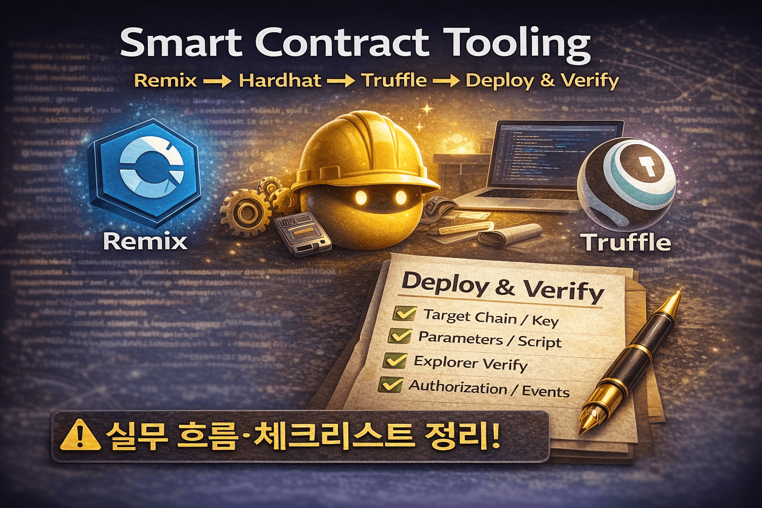 스마트 컨트랙트 개발·배포 툴링 가이드(현업형): Remix → Hardhat → (Truffle) → 배포·검증까지